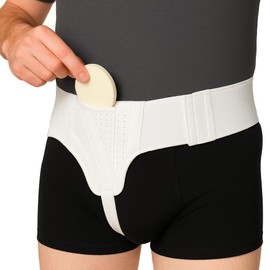 AT Surgical Right Side Inguinal Hernia Truss – Post-Surgery Support White Belt with Adjustable Strap & Compression Pad – Targeted Groin Relief for Men and Women (XXX-Large)