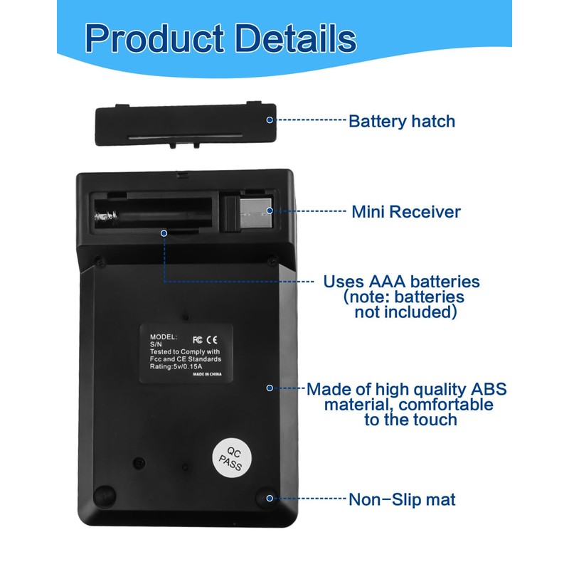 18 Key Wireless Numeric Keypad Number Pad Portable 2.4G Mini