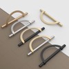 9BUILD 6 Pack 96mm Gold Brushed Satin Nickel Cabinet Pulls