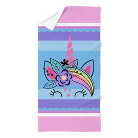 CafePress Unicorn Face Cute Pink 35"x70", Oversized, Soft Beach Towel