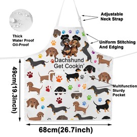 MYSOMY Dachshund Cooking Apron Dachshund Print Apron Dachshund Lover Gifts Dachshund Kitchen Apron (Dachshund AP UK)