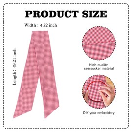 NUVCELKA Red White Gingham Wreath Sash for Front Door Wreath, 5.12" Wide x 54.33" Christmas Valentine Patriotic Farmhouse Holiday Door Decorations Wedding