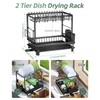 Nfnoyp Dish Drying Rack, 2 Tier Space-Saving Dish Rack, Multifunctional