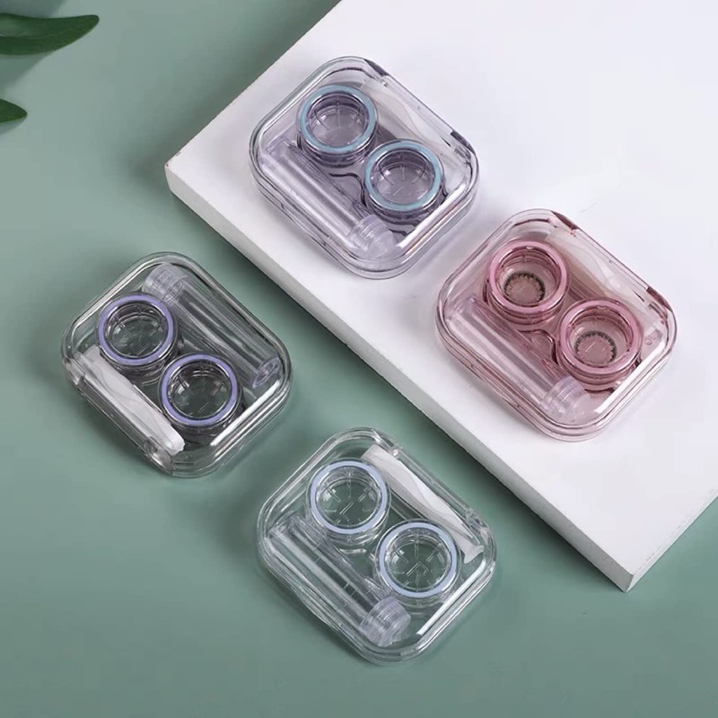 Howinn 4 Pack Flip Top Clear Contact Lens Case Travel