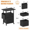 GYIIYUO 2 Drawer File Cabinet with 24'' Extended Desktop, Mobile