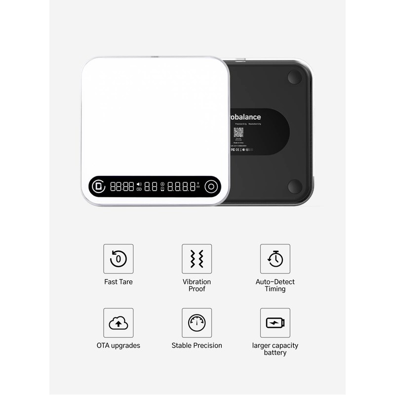Digital Coffee Scale with Timer and Flow Rate Tracking, 0.1g