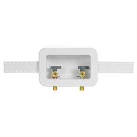 Oatey 38100 Assembled Outlet Copper Sweat-1/4 Turn Centro II Center Drain Washing Machine Box, 3/4 In, White
