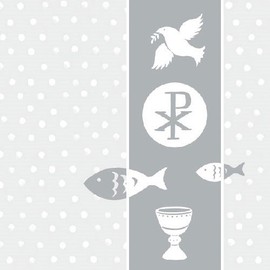 40 x napkins silver fish pax communion confirmation christening table decoration wedding napkin decoration