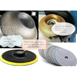 Roxx Tools 3/4" Ogee Bullnose F20 Router Bit 4" Diamond Polishing Pad 16+1 granite marble