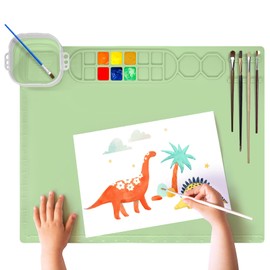 Silicone Craft Mat with Collapsible Cup - 20"X16" Non-Stick Surface for Painting, Sculpting, and Resin Hot Glue Projects-Ideal for Adults and Kids as Birthday Gift Graduation Gift