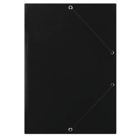 DONAU FEP01G Premium Folder A4 Made of Strong Cardboard with 2 Elastic Bands | Pack of 50 / Pack of 50 | Colour: Black | Ideal for Office and School | Green Dot