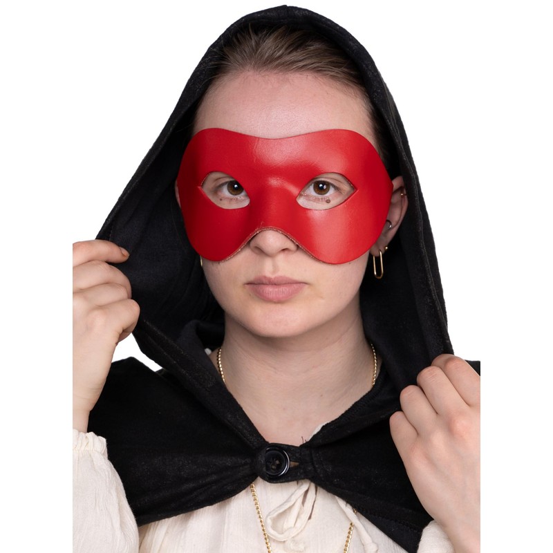 Andracor Venetian Mask - Colombina Liscia Red Venetian Leather Mask