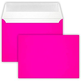 Envelopes C6 DIN (114 - 162 cm) Neon Pink with Horizontal Flap with Peel and Seal 90 g/m² Pack of 25