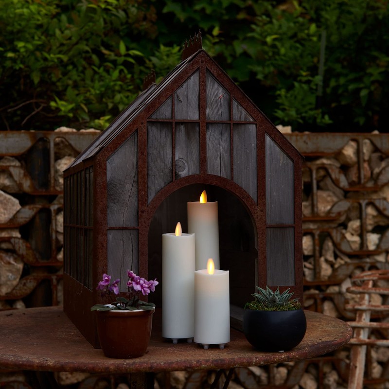 Luminara Outdoor Slim Pillar Flameless LED Candle, Set of 3