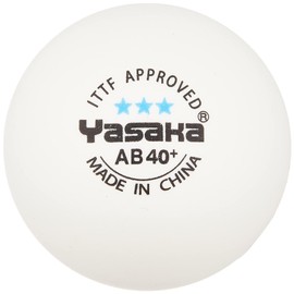Yasaka AB40+ Table Tennis Balls, Plastic 3 Star Balls, White, 3 Balls Included, A60