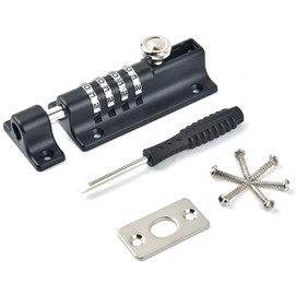 Combination Bolt Lock, Lock Combination Locking Bolt 4 Digit Sliding Lockable Padbolt 120mm Combi Bolt Door Lock Code Lock Garden Gate Locks for Wooden Gates, Door Latch Lock For Home Gate Shed Garage