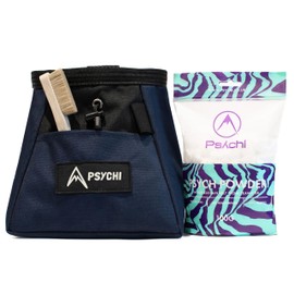 Psychi OG Chalk Bucket Starter Pack Bundle for Rock Climbing Bouldering Gym (Navy Blue)