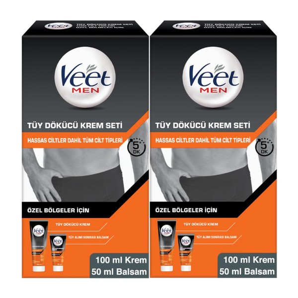 Veet Men Özel Bölgeler İçin Tüy Dökücü Krem Seti (2