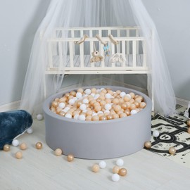 GOGOSO Ball Pit Balls for Toddlers, Brown Plastics Balls for Ball Pool Birhtday Party Girls Kids with Storage Bag, 2.17inches