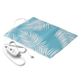 Pure Enrichment PureRelief Express Designer Series Electric Heating Pad - 12” x 15” Fast-Heating with 4 Heat Settings, Machine-Washable Fabric, & 2-Hour Auto Safety Shut-Off - Palm Aqua