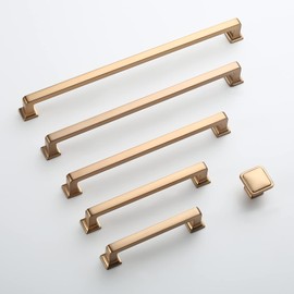 9BUILD 6 Pack 5 Inch Cabinet Handles - Champagne Bronze Cabinet Pulls for Kitchen & Dresser Drawers