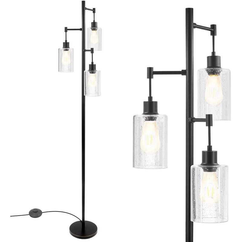 6 Pack Clear Seeded Glass Lamp Shades, 5.9in Height, 3.9in