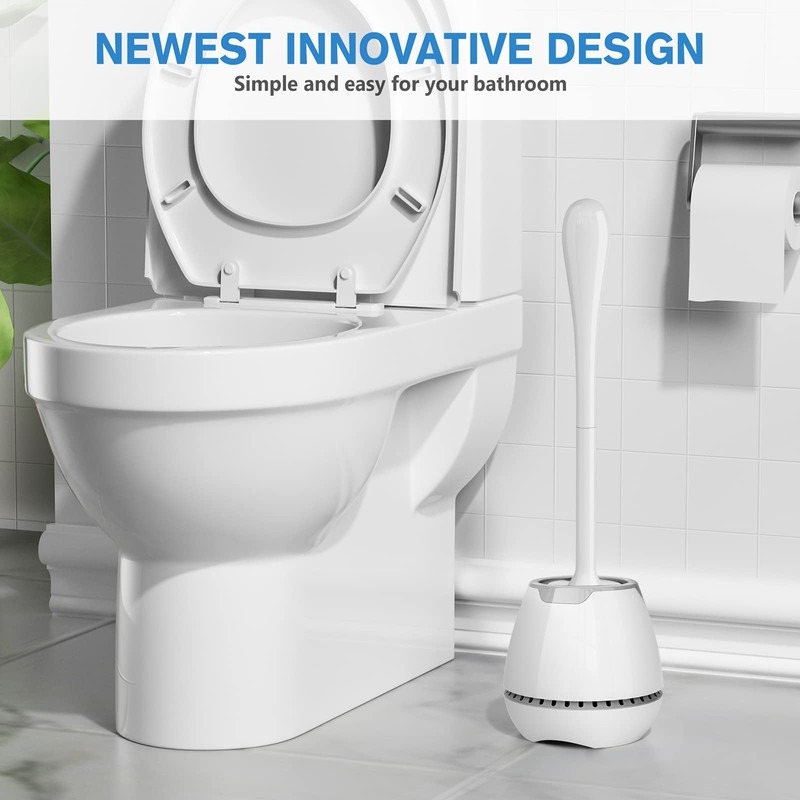 Toilet Brush 2 Pack, Toilet Bowl Brush with Ventilated Holder