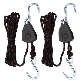 PATIKIL 2 Pcs Kayak Rope Tie Down Straps, 1/8" x 8 ft Heavy Kayak Rope Straps Canoe Bow and Stern Tie Downs Straps Adjustable Rope Hanger Ratchet Kayak Transport Accessories