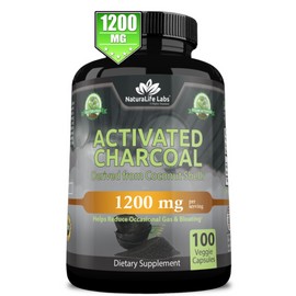 NaturaLife Labs Activated Charcoal 1,200 mg per serving - 100 veggie caps