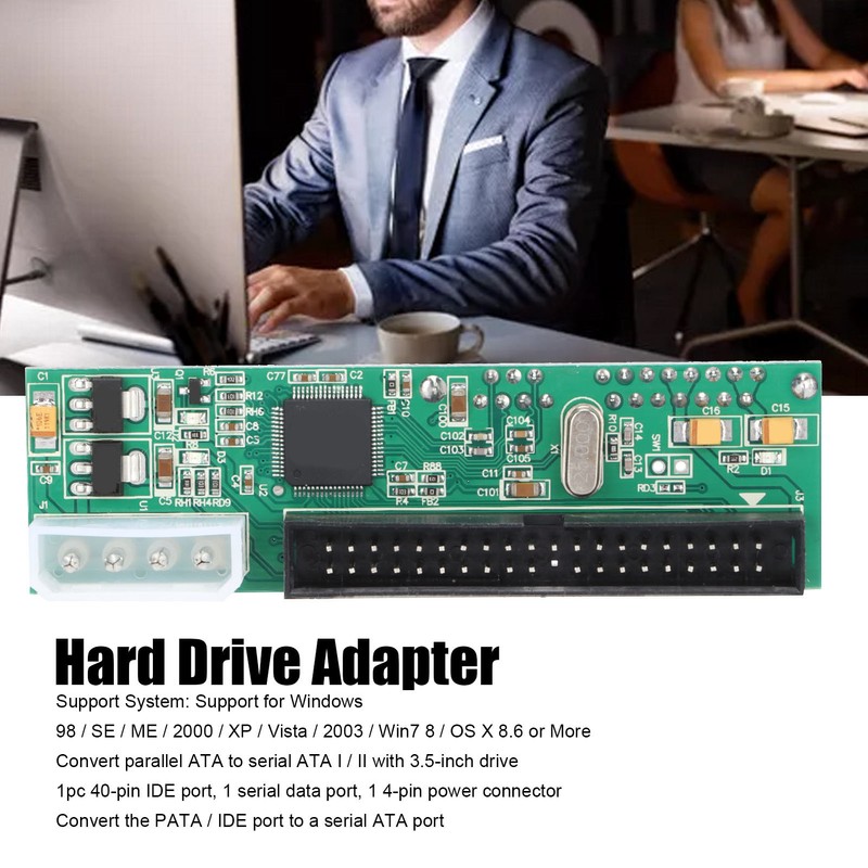 Hard Drive Adapter 40‑Pin IDE Port PATA to SATA Hard
