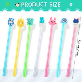 Marspark 200 Pieces Cute Cartoon Gel Ink Pens Black Ink Cool Kawaii Animal Pens Bulk Assorted Style Novelty Cute Office Rollerball for Kids Student School Supplies Present