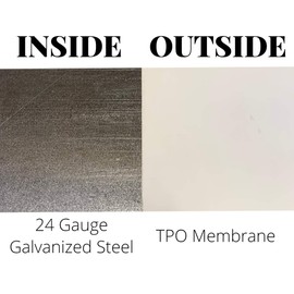 Eagle 1 -TPO Coated Metal- White 24 Gauge Galvanized TPO Coated Flashing Rolls. Many Sizes- Custom Sizes and Fabrication. Heat Welds to TPO Membrane Roofing. Single ply roof Flashing (6" x 10 FT)