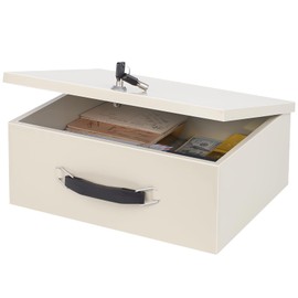 xydled Fire Resistant Safe Fire Safe Box with Key Lock for Home Office Security Storage for Valuables Documents,13.2"x 11"x 5.1" Inch,White