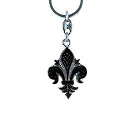 FIRENZE Key Ring with Symbol of the Lily Buttons, Souvenir and Collector's Object, Black, One Size, black