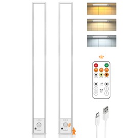 Under Cabinet Lights, 160 LED Motion Sensor Light Indoor,4000mAh USB Rechargeable Closet Light with Remote Control,3 Color Temps Wireless Under Counter Lights for Bedroom,Kitchen,Stair,Pantry