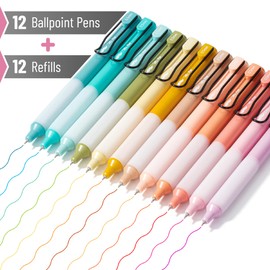 Mr. Pen- Retractable Gel Pens, 12 Pack, Colorful Ink Gel Pens with Case and 12 Refills, Gel Pens Fine Point 0.5mm, Retractable Pens, Cute Pens, Aesthetic Pens for Journaling Fine Tip Pens