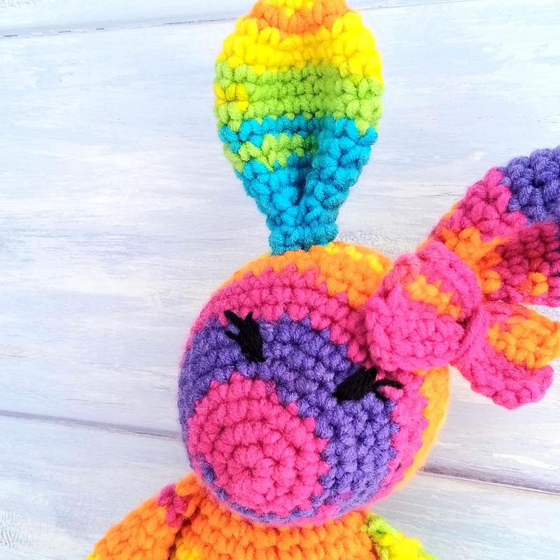Crochet Kit - Complete Beginner Lollipop the Rainbow Bunny -