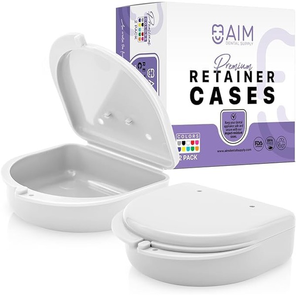 2 Pack Retainer Case, Perfect Retainer Holder with Vent Holes,
