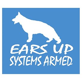 EZ-STIK German Shepherd Ears Up Systems ArmedI862 6x6 inch Sticker schutzhund Decal