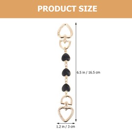 LUOZZY 2pcs Purse Strap Extenders Heart Shape Chain Strap Chains Purse Handbag Heart Extension Chains