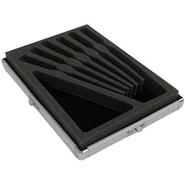 KR Multicase Black Aluminium Accessory case with Grey Foam Tray Set: for Hobby Paint Brushes