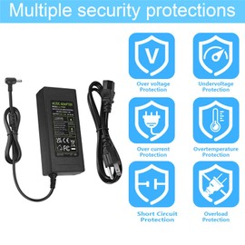 24V 6A Power Supply 144W 100V~240V AC to DC Adapter Converter Transformer,24 Volt 6 Amp Power Supply Adapter with 5.5mm x 2.5mm&2.1mm DC Output Jack for 24V Printer LED Strip Light CCTV Camera