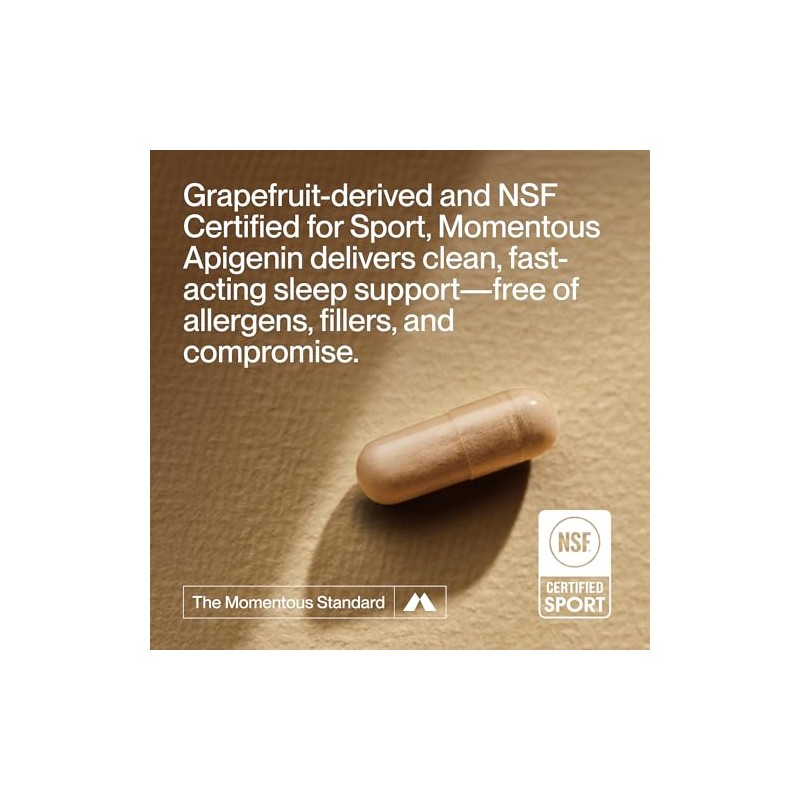 Momentous- Suplemento de Apigenina 50mg por Cápsula, 60 Recuento