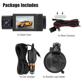 Bewinner 3 Channel Dash Cam Front and Rear 1080P Full HD G-Sensor Parking Mode Three Channel Dash Cam for Cars