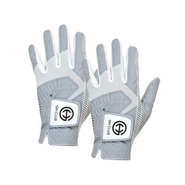 GH CLUB Men's Polyurethane Non-Slip Synthetic Leather Golf Gloves Two Left Hand Gloves (Grey, Small)