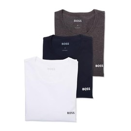 BOSS, 3-Pack Crew Neck Cotton Jersey T-Shirts, Charcoal/White/Navy, XL
