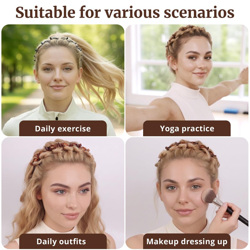 HFZRZFH Professional 2-Pack Weave Bangs Headband Set for Women -