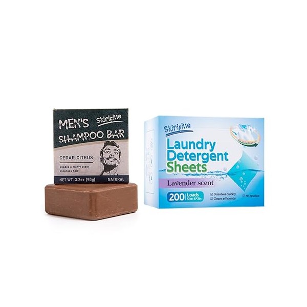Men's Grooming & Laundry Essentials Bundle - Cedar Citrus Shampoo