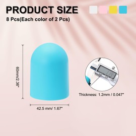 PATIKIL 1.67" Dia Silicone Bottle Covers for Travel, 8Pcs Leak Proof Reusable Large Size Toiletry Sleeves Travel Essentials for Lotion Shampoo Containers, 4 Colors