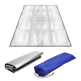 Aluminium Sleeping Mat Foam Mats 100 x 200 cm Foldable Insulation Mat for Camping, Waterproof Thermal Mat, Anti-Moisture Floor Mat, Ultralight Insulated Blanket, Heat Insulating Camping Mat for Yoga,